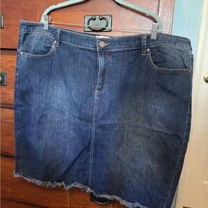 Lane Bryant Dark Blue Denim Mini Skirt